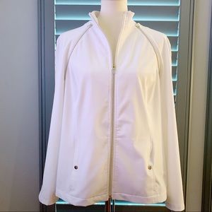 Chico’s Zenergy Golf White Jacket Gold Zippers 2